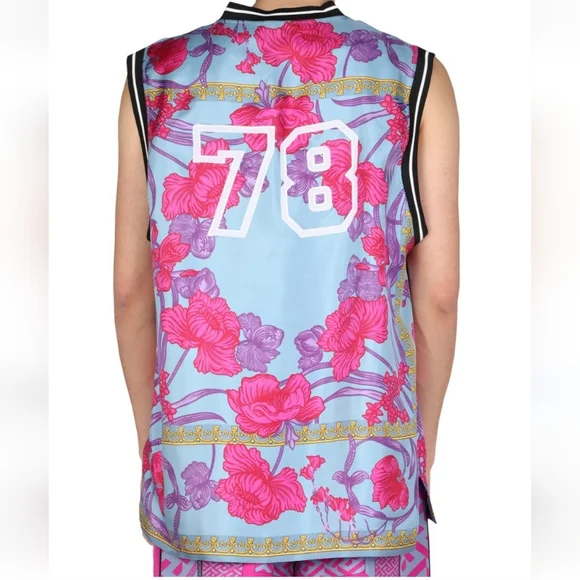 Rare Versace ACID BOUQUET Silk printed Men's Jersey Size 44 - Picture 7 of 11